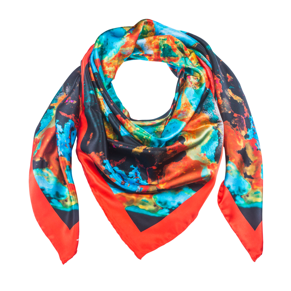 Indus Neo 5 - Red Silk Scarf - Neo Collection
