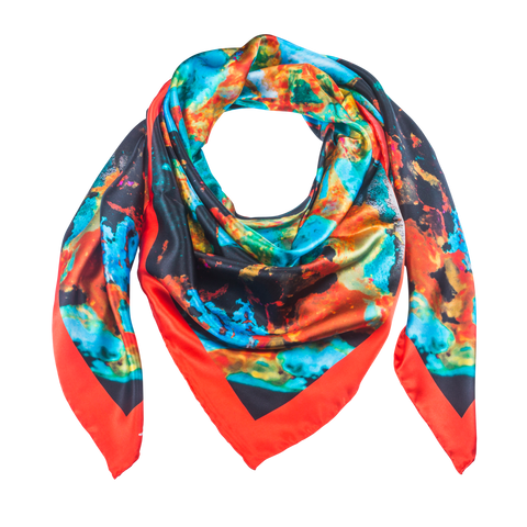 Indus Neo 5 - Red Silk Scarf - Neo Collection